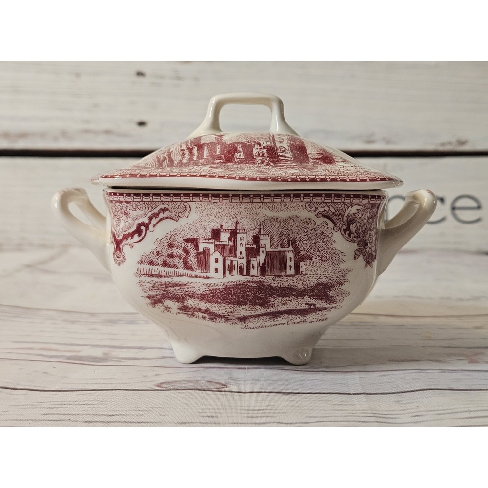 Johnson Brothers Old Britain Castles Pink Covered Sugar Bowl Made In England